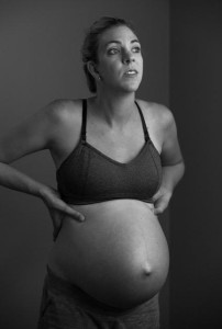 Determined mama in labor
